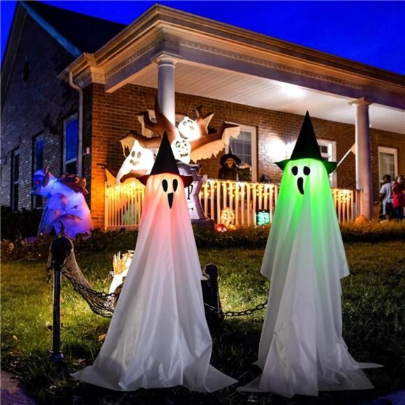 Halloween Ghost Decorations-2 Packs DIY Light Up Halloween Decor Indoor Outdoor - Picture 5 of 7